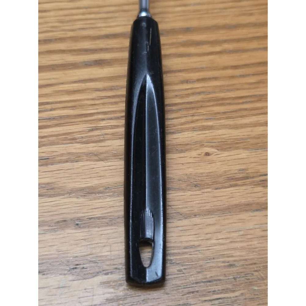 Vintage Ekco Solid Chromium Plated Metal Spatula Black Handle Made in the USA